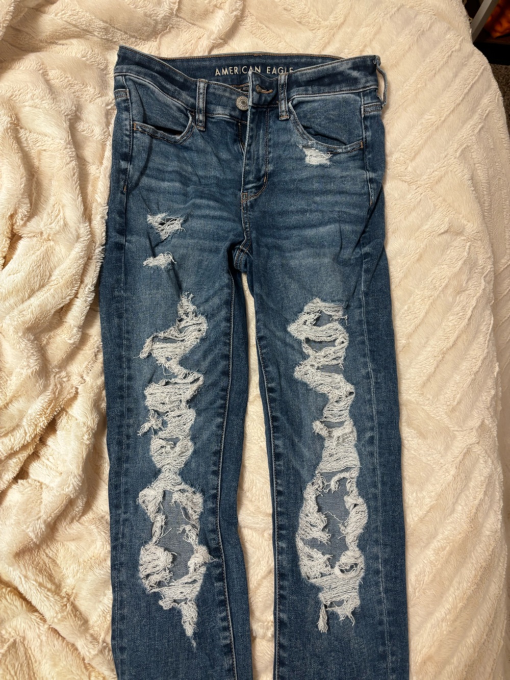 American Eagle Outfitters Dark Blue Ripped Jeggings